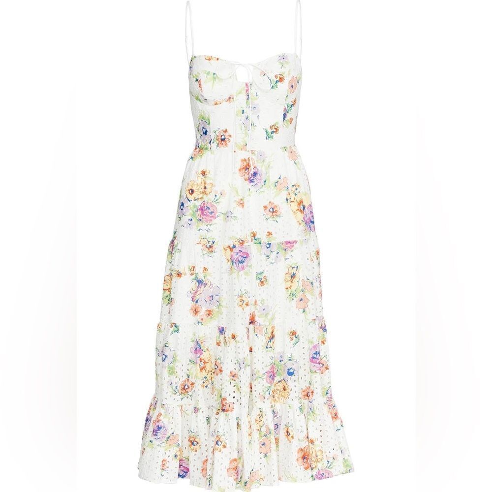 Wayf Timber Tiered Buster Midi Dress